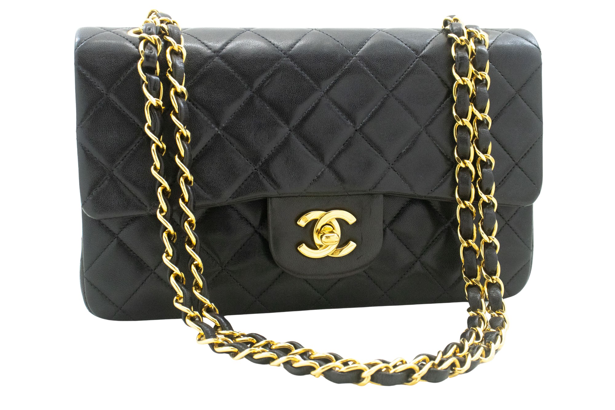 Chanel Black Leather Shoulder Bag Authentic