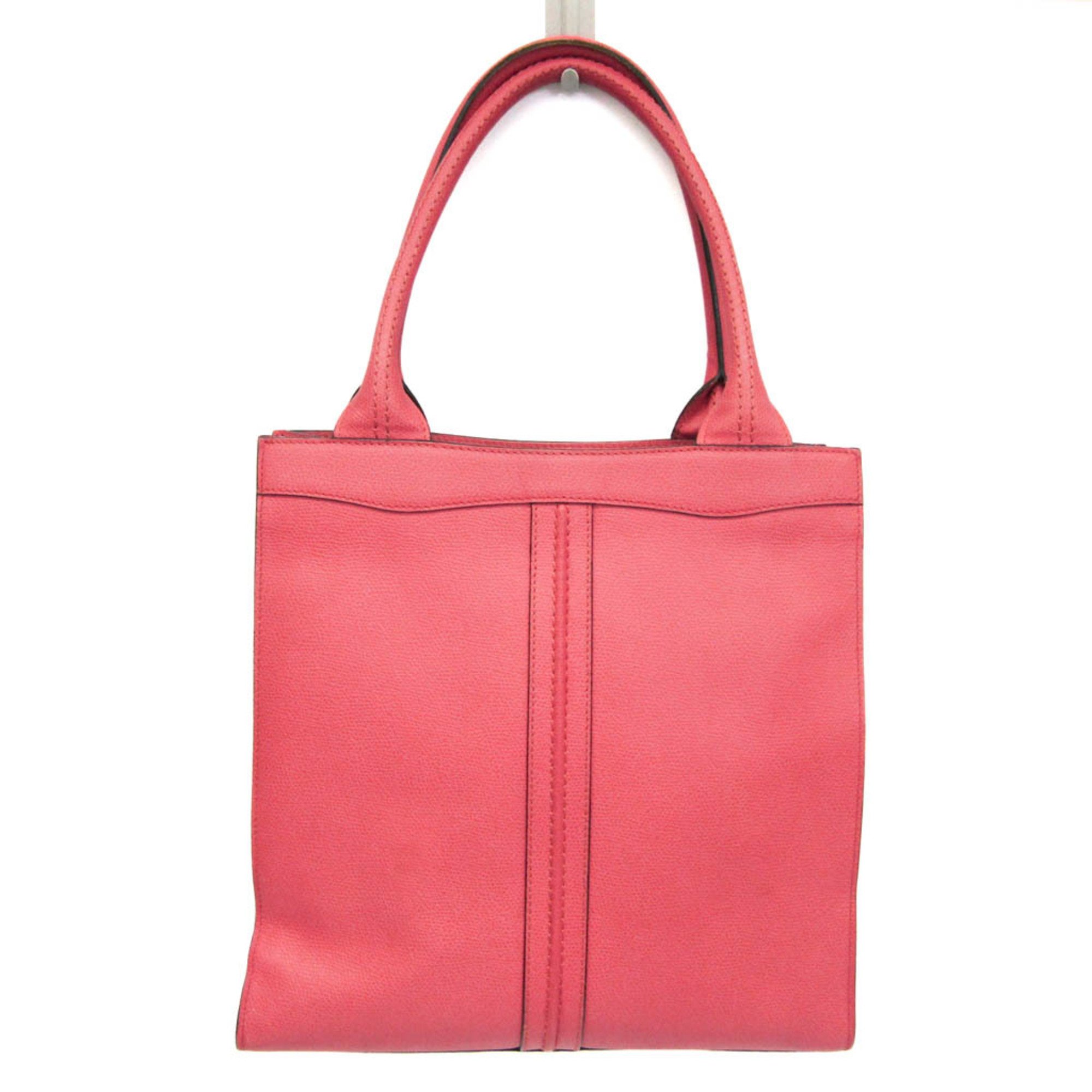 Valextra Pink Leather Tote Bag Authentic