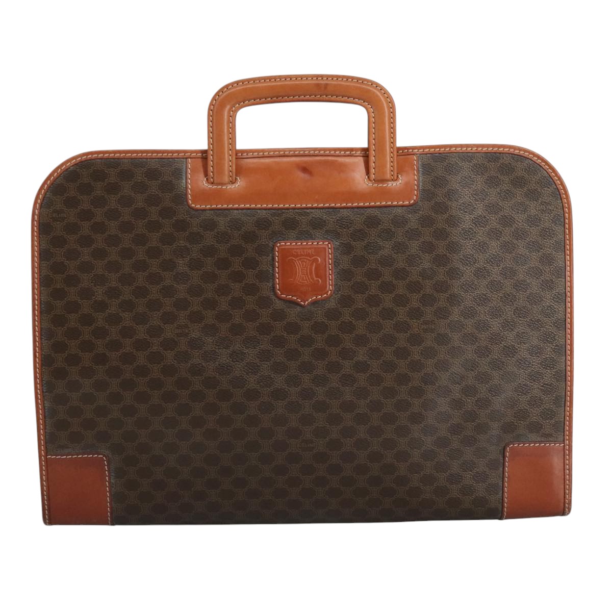 C line Macadam Brown Canvas Briefcase Bag (Pre-Owned)