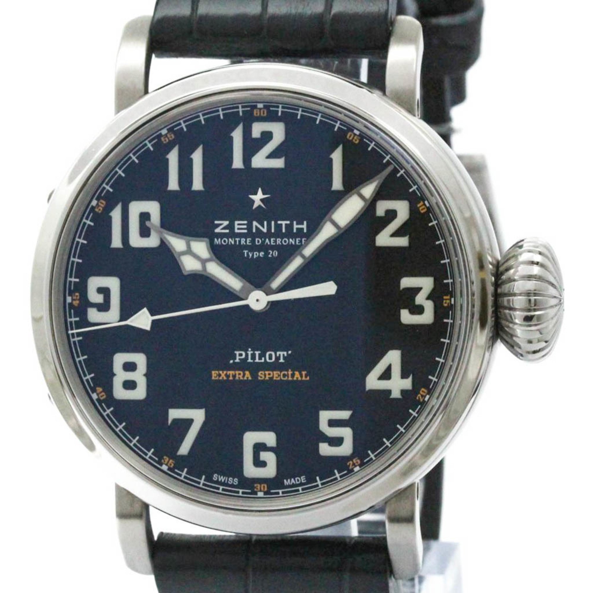 Zenith P lot Black Steel Brooch Watch (Pre-Owned)