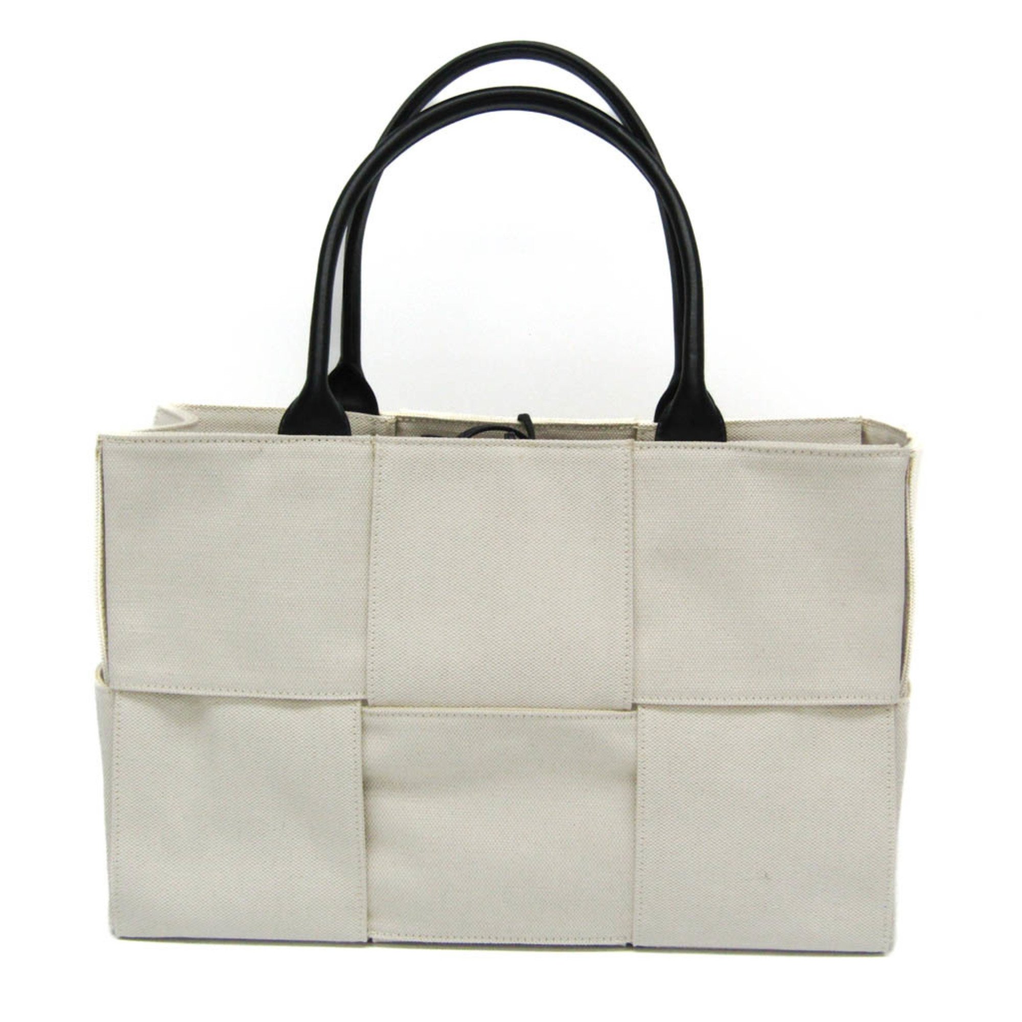今ならほぼ即納！ Bottega Veneta Arco White Canvas Tote Bag Authentic | eBay バッグ