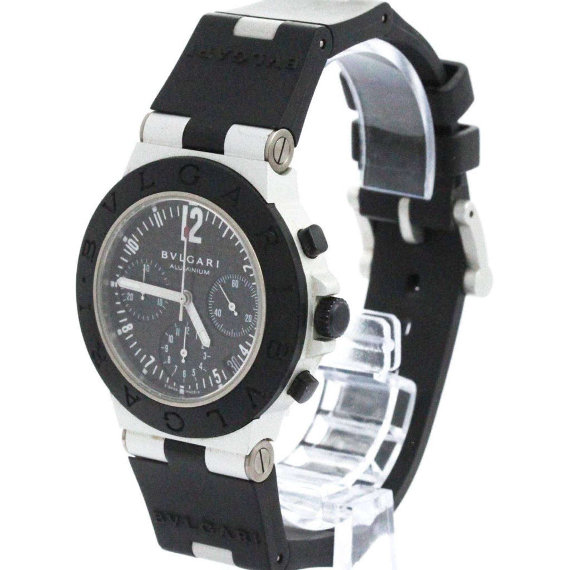 Bulgari Diagono Black Rubber Bag Watch (Pre-Owned)