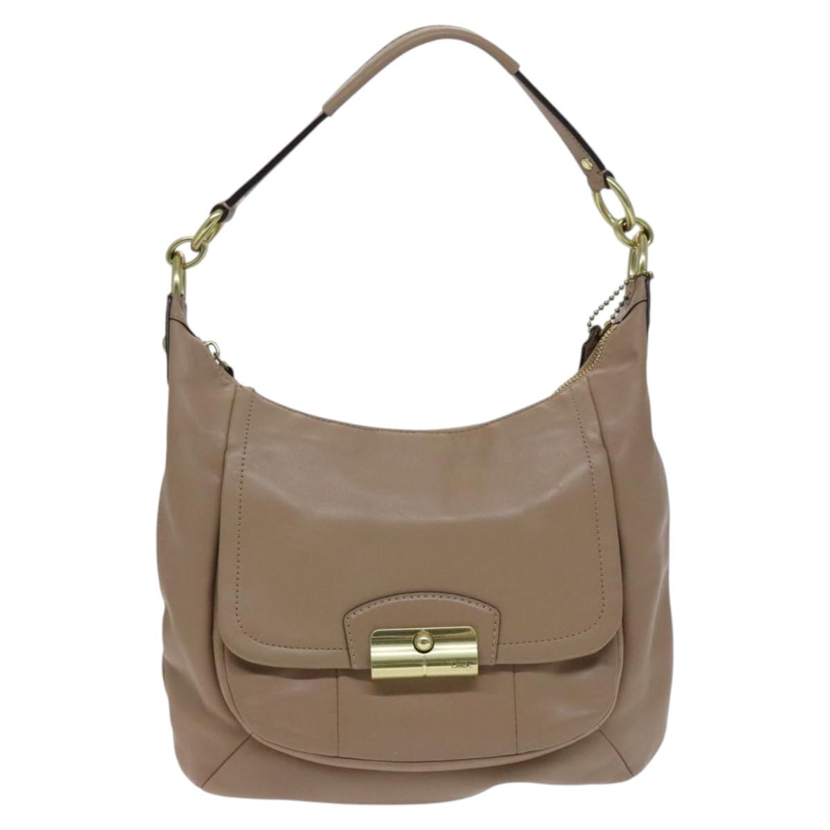 Coach Cuero Beige Bolso Bandolera Auténtico