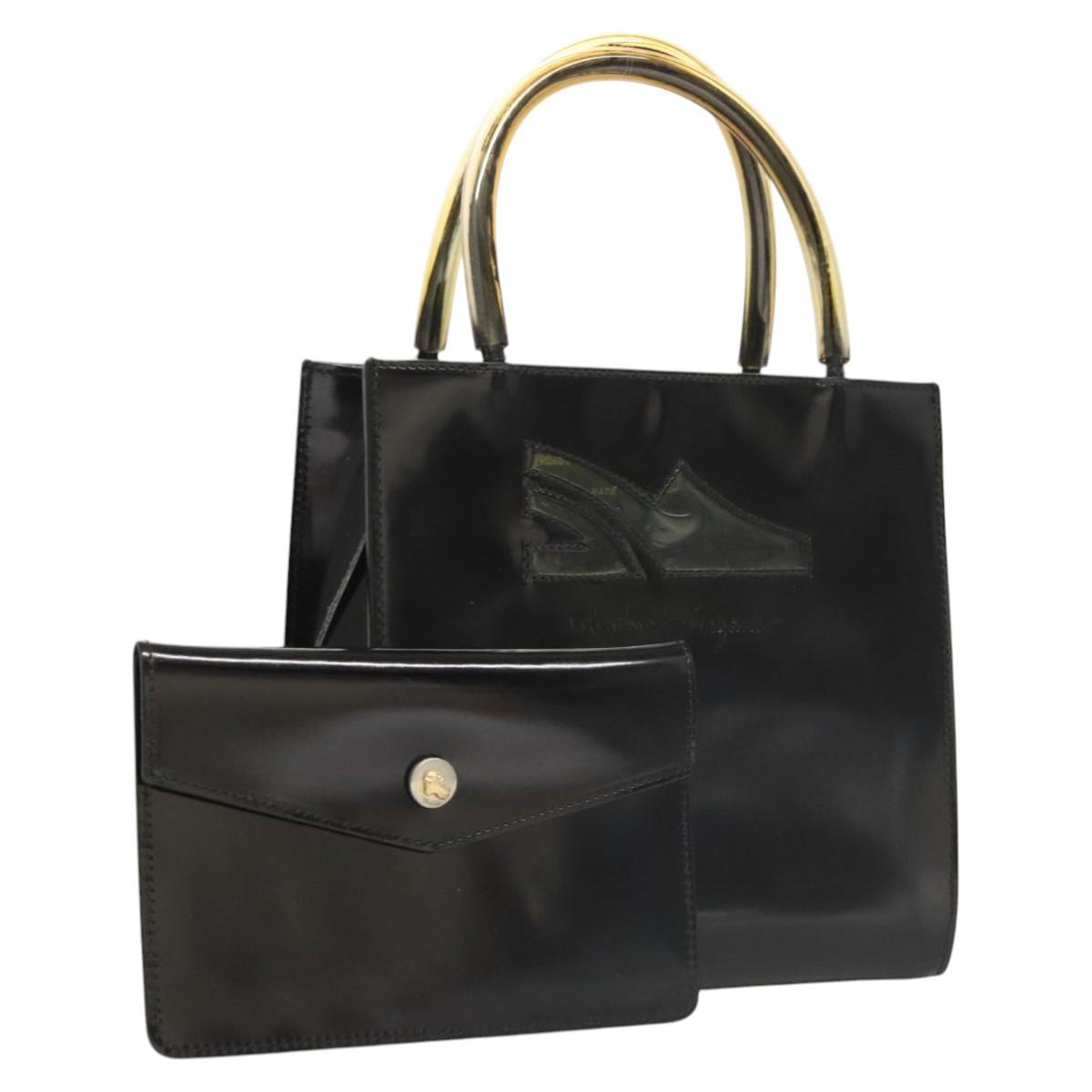 ハンドバッグ Salvatore Ferragamo Black leather Wanda M handbag SF23152B-Ferragamo-Wanda-mini-