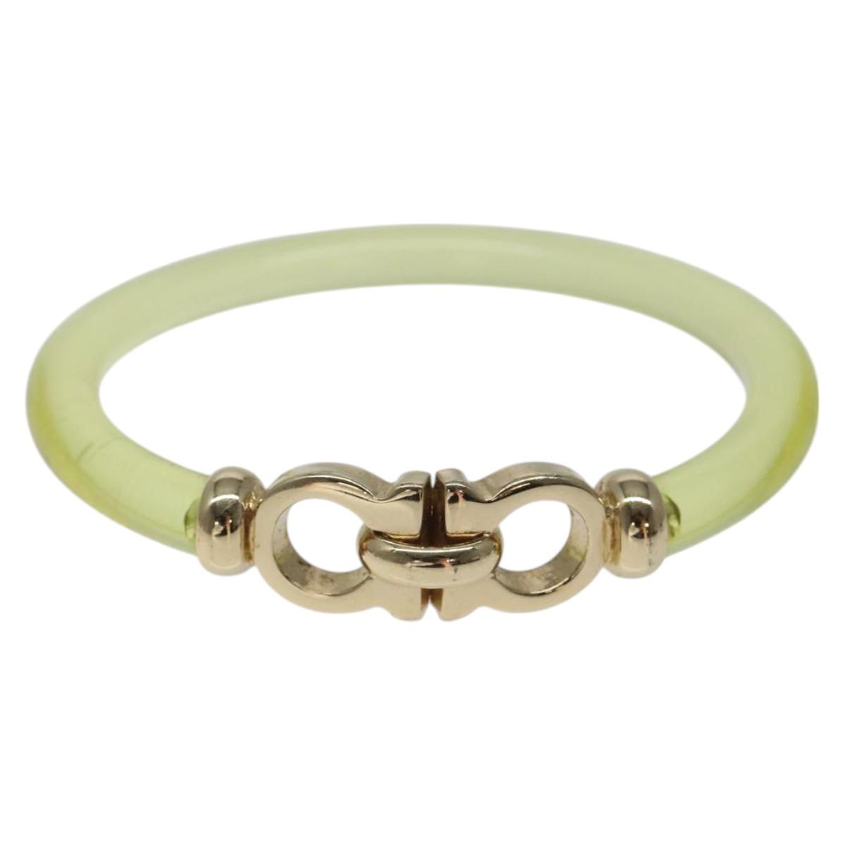 Salvatore Ferragamo Gancini Yellow Plastic Bracelet Jewelry Pre-Owned 251$