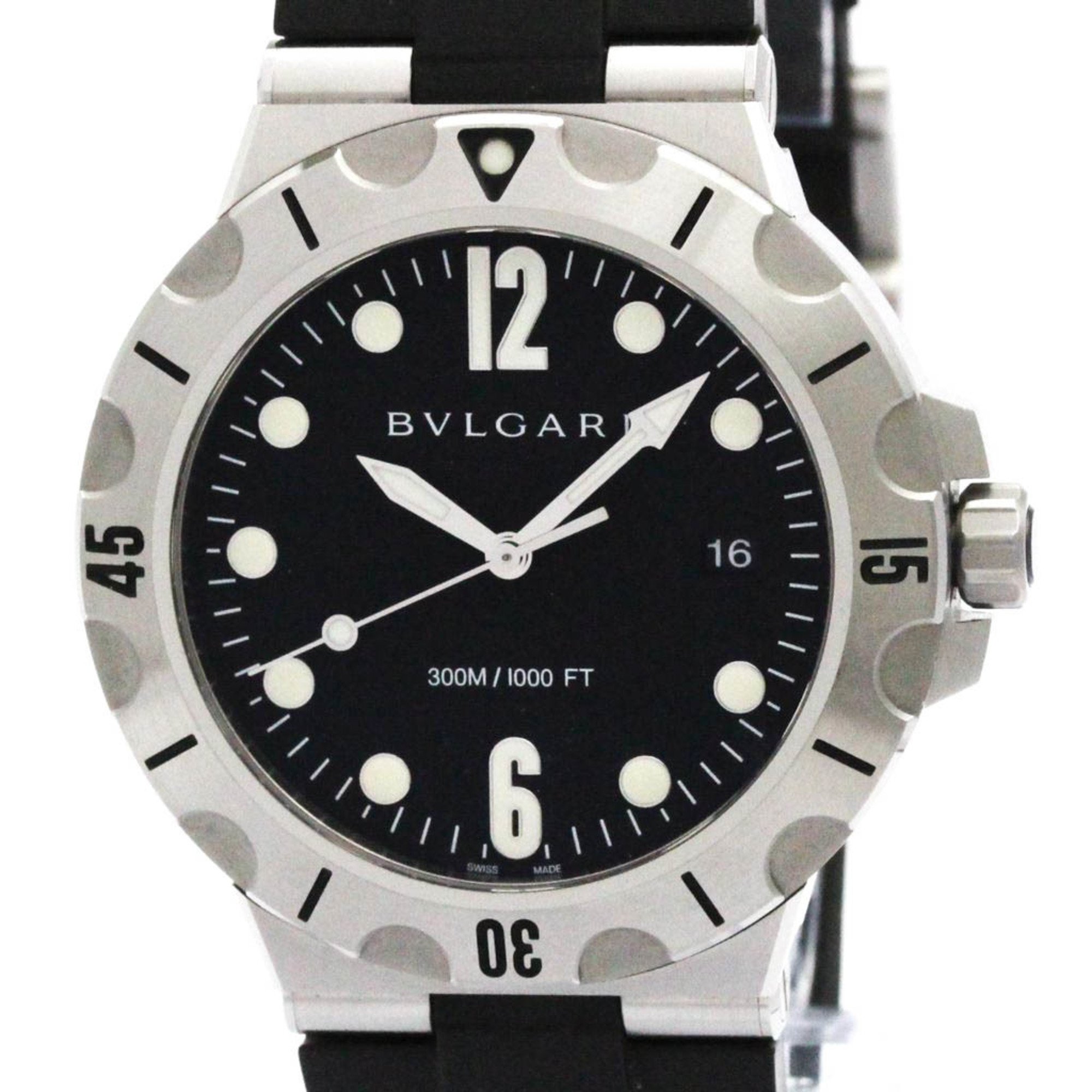 Bulgari Diagono Black Steel Bag Watch Pre-Owned 2403$