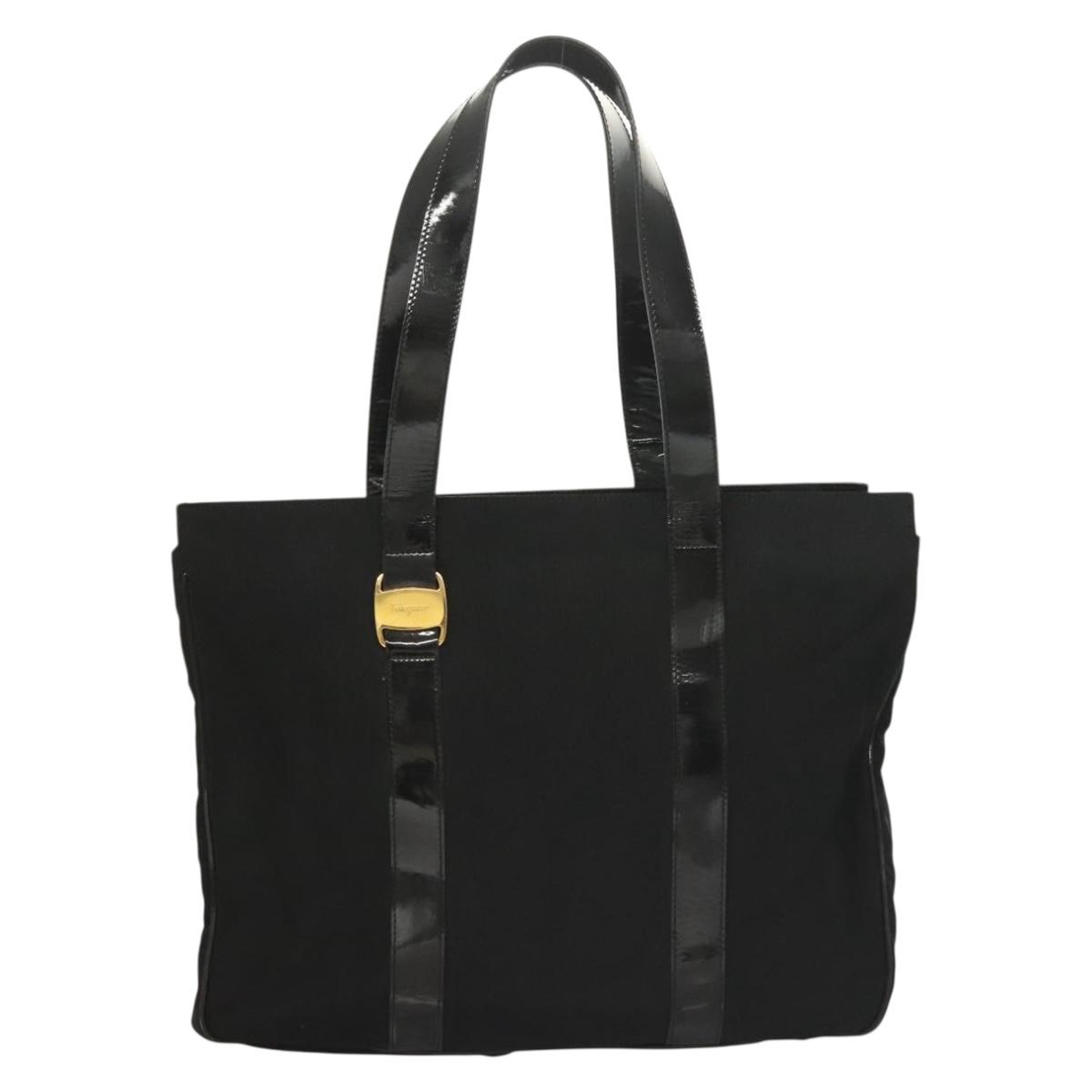 Salvatore Ferragamo Vara Black Nylon Tote Bag Authentic | eBay