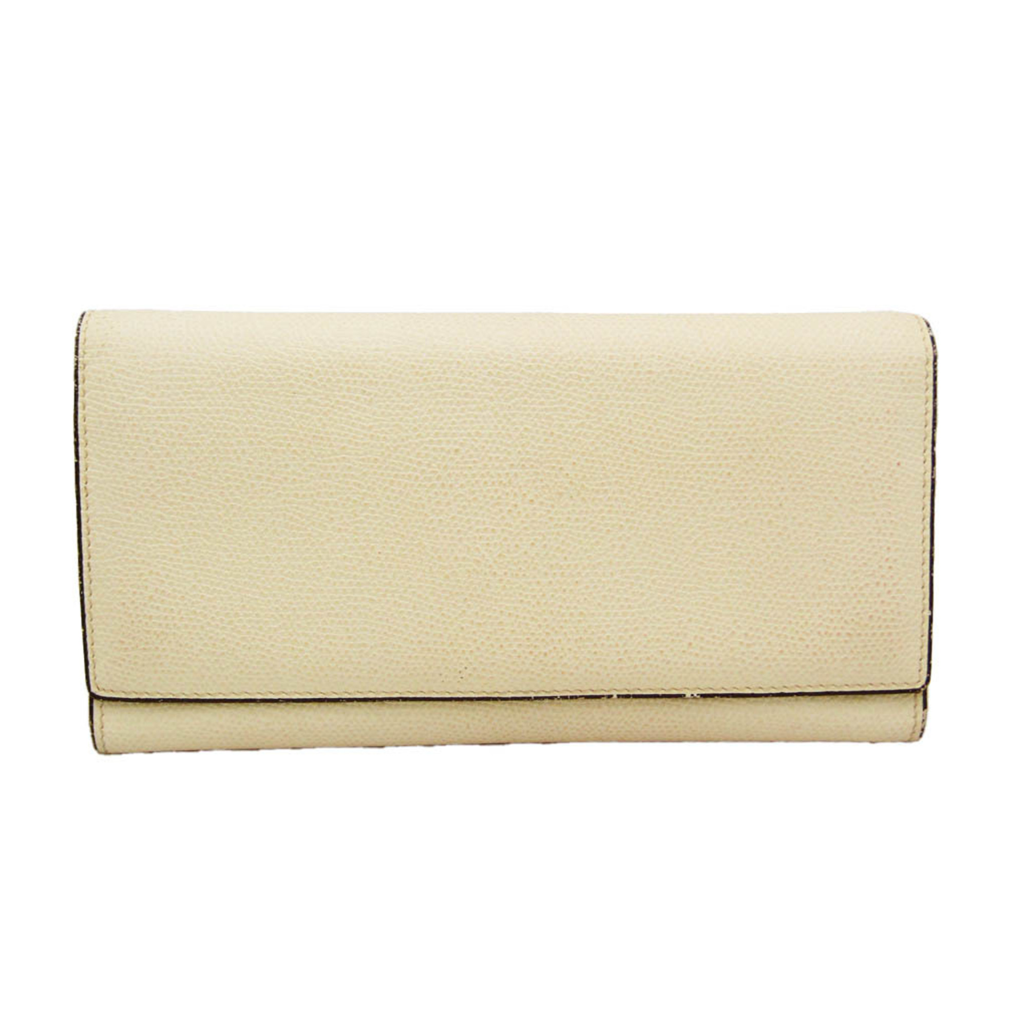 Valextra Beige Leather Wallet Authentic
