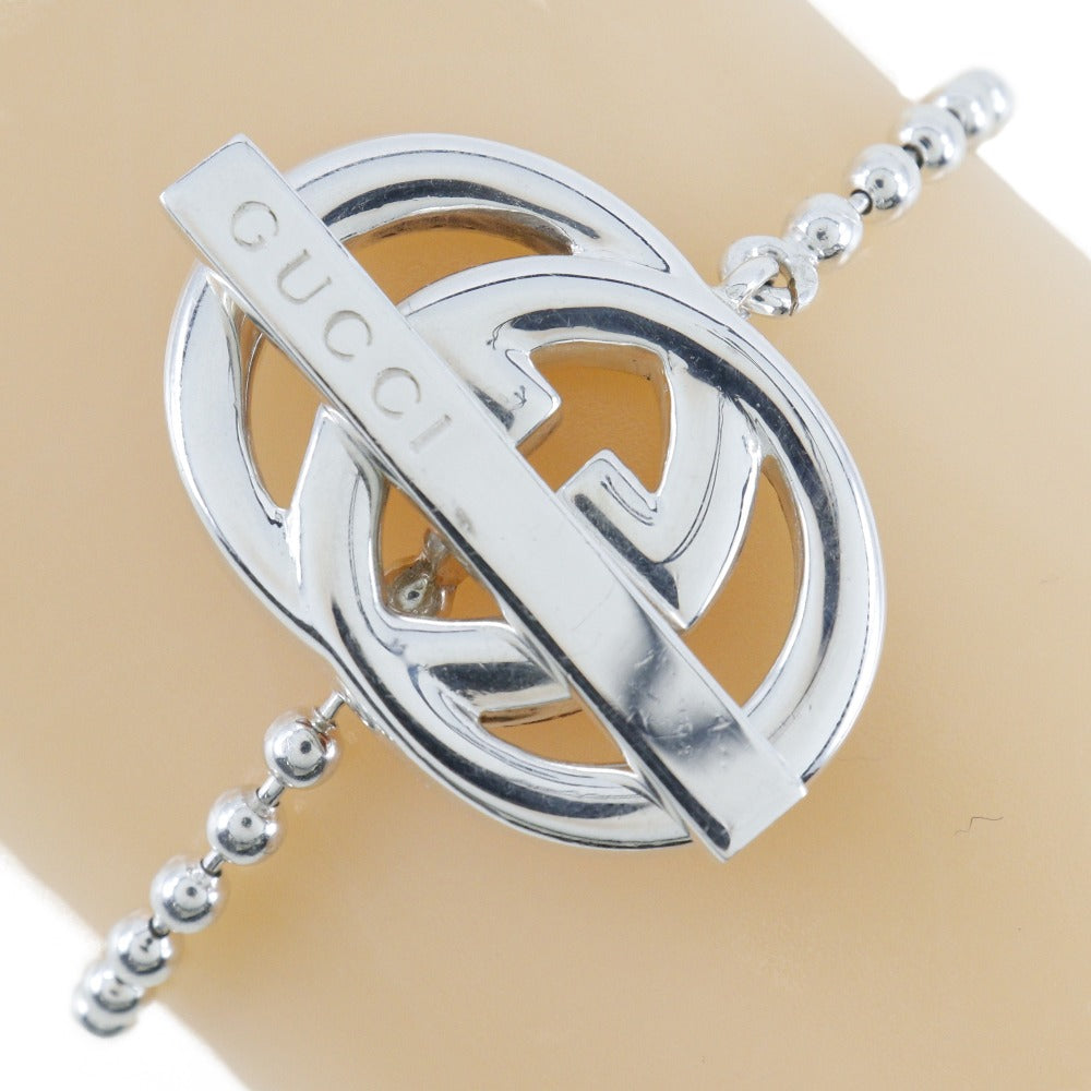 Gucci Interlocking G Silver Leather Bracelet Jewelry