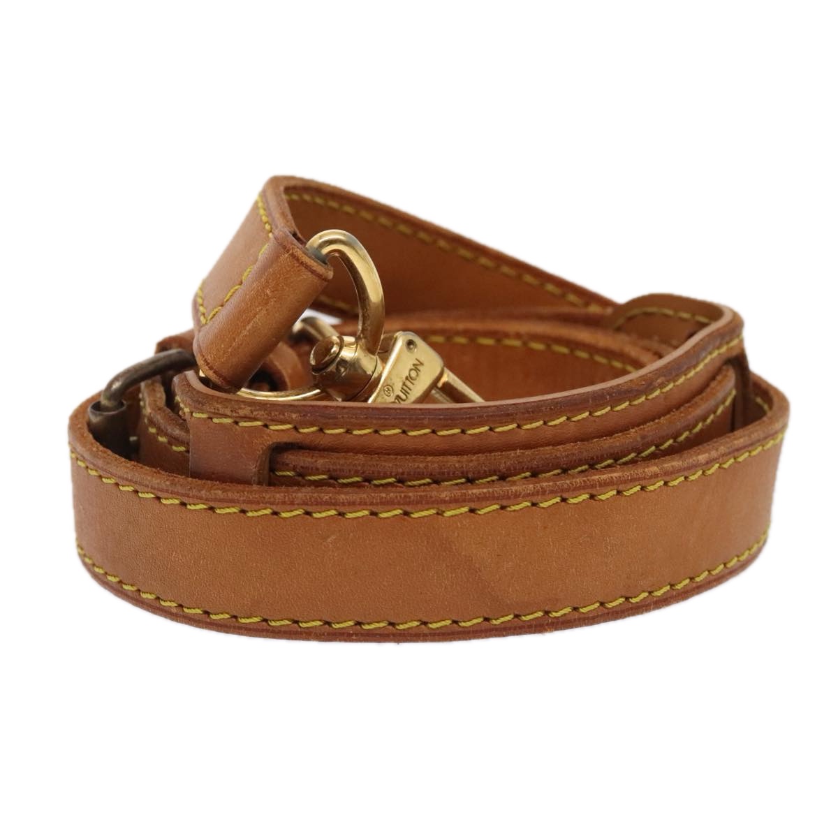 Louis Vuitton Shoulder Strap Beige Leather Bag Jewelry Authentic - Main Image