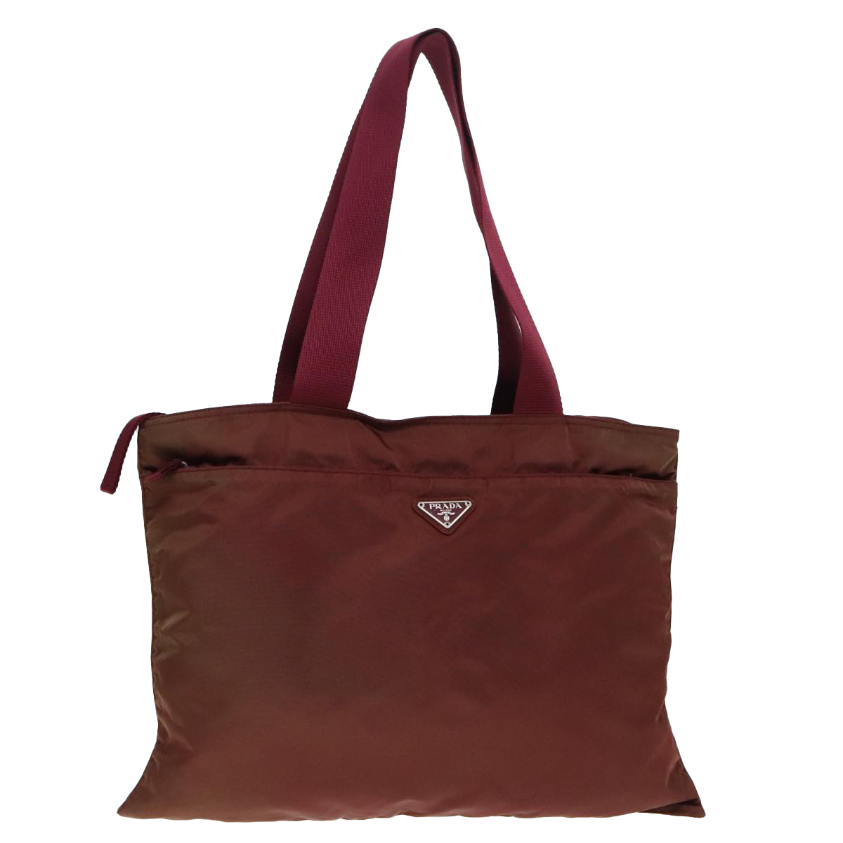 Prada Burgundy Synthetic Leather Tote Bag 100% Authentic