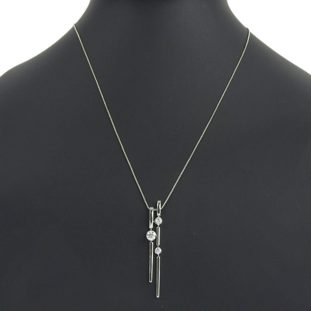 Tasaki Diamond Silver White Gold Necklace Jewelry (Pre-Owned)