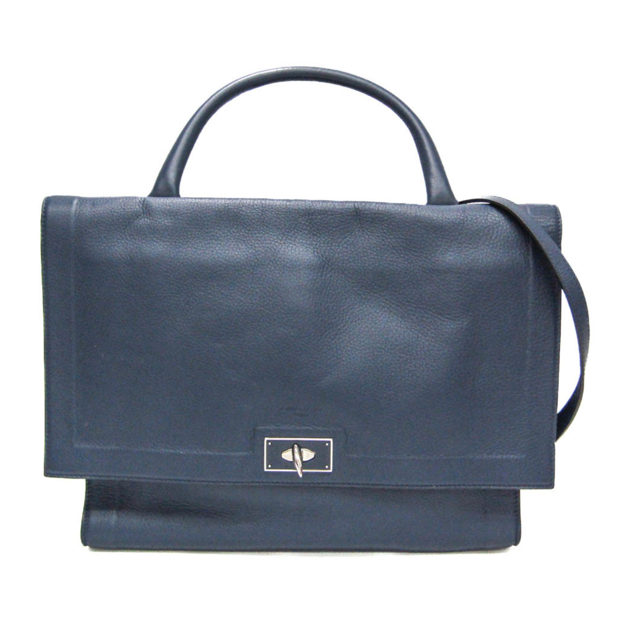 Givenchy Shark Navy Leather Handbag (Pre-Owned)