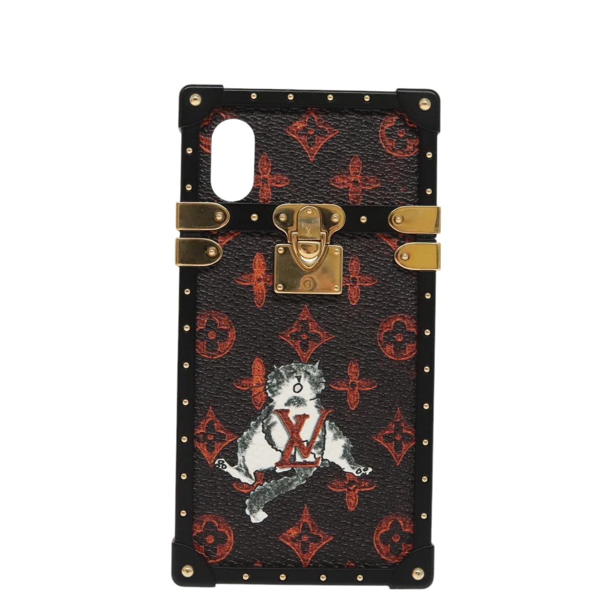 Louis Vuitton Iphone Case Black Canvas Phone Jewelry Pre-Owned 501$